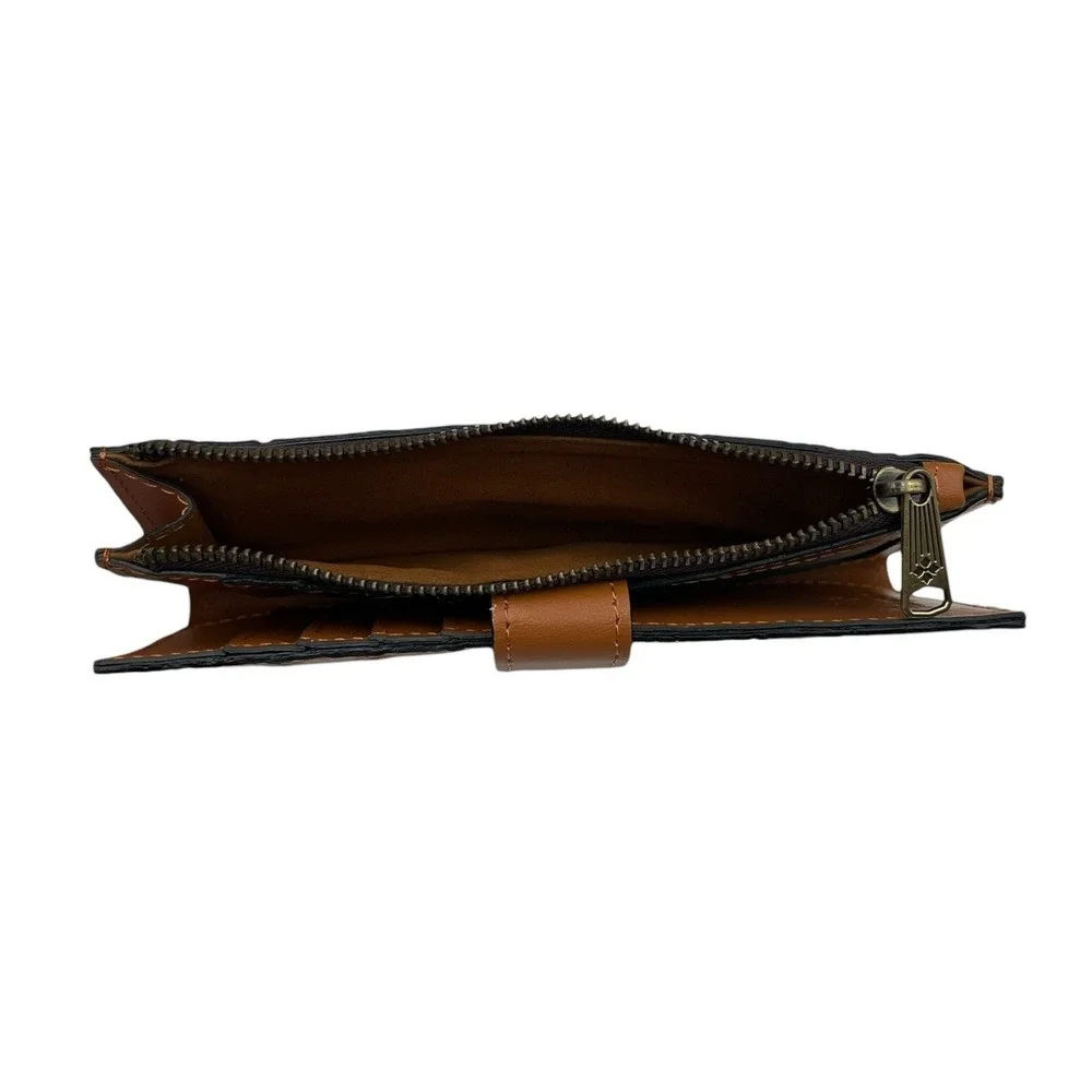 Patricia Nash Womens Nazari Tooled Leather Bifold Wallet Cognac Tan Brown RFDI